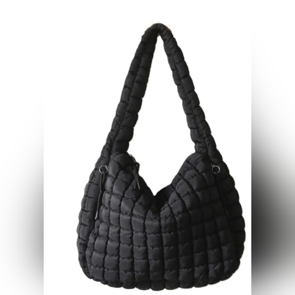 Black Premium Oversized Quilted Puffer Bag